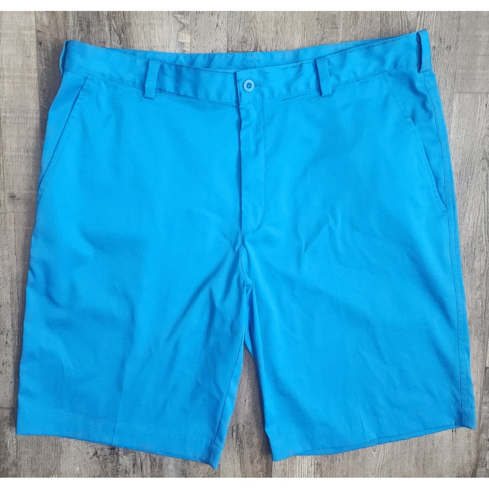 Nike Golf Shorts Mens 36 Blue Dri-FIT Performance Flat Front Stretch Chino